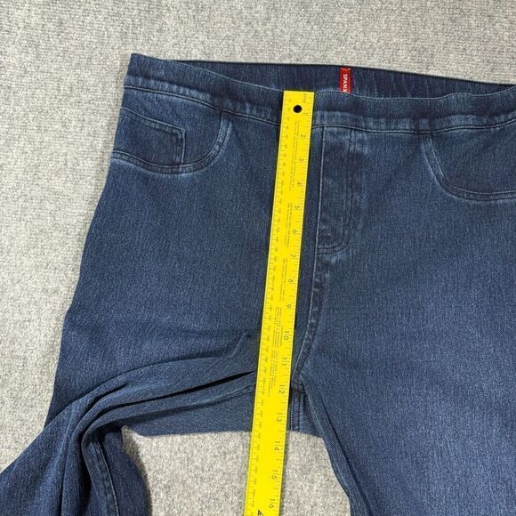 Spanx Jeans Womens 1X Skinny Ankle Blue Darkwash High Rise Pull On - Picture 5 of 9
